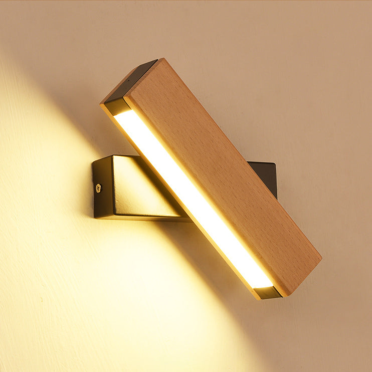 Wood Grain Aluminum Long Wall Lamp