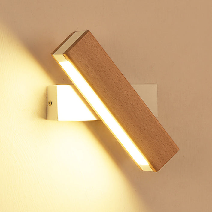 Wood Grain Aluminum Long Wall Lamp