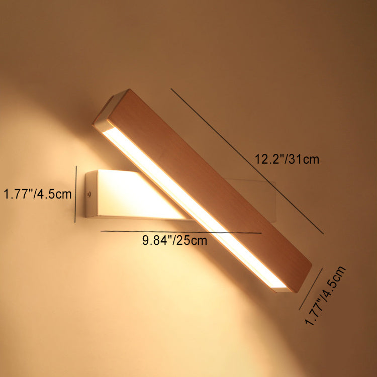 Wood Grain Aluminum Long Wall Lamp
