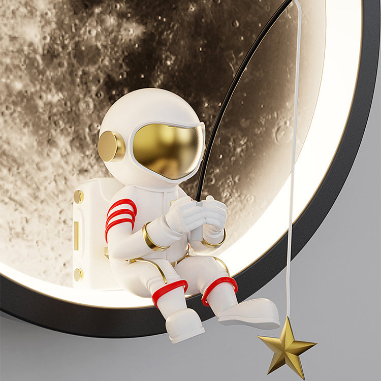 Hardware Acrylic Moon Astronaut Wall Lamp