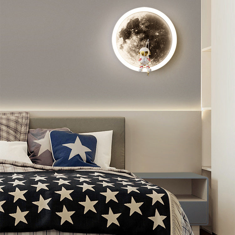 Hardware Acrylic Moon Astronaut Wall Lamp