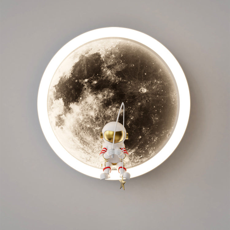 Hardware Acrylic Moon Astronaut Wall Lamp