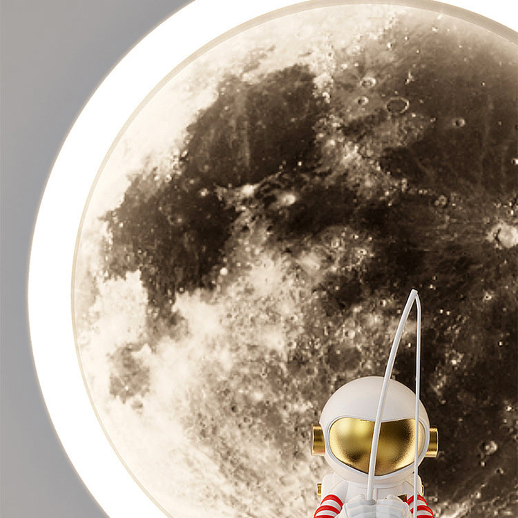 Hardware Acrylic Moon Astronaut Wall Lamp