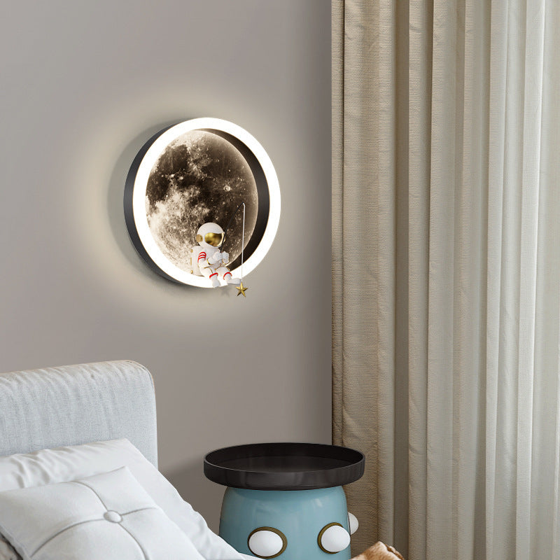 Hardware Acrylic Moon Astronaut Wall Lamp