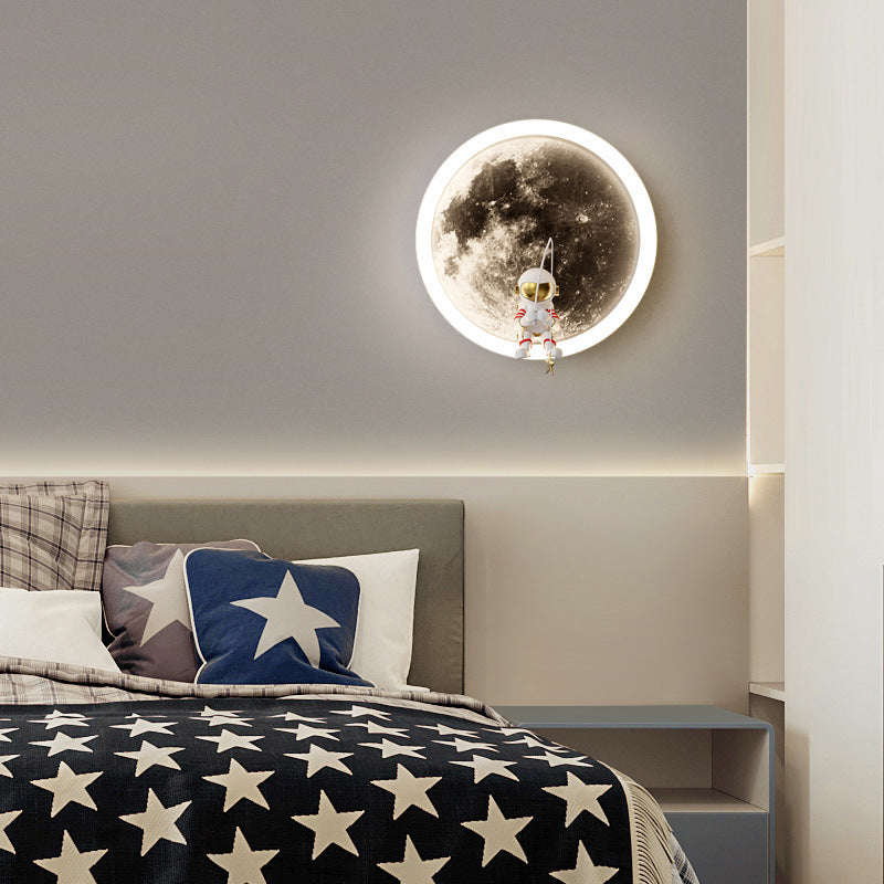 Hardware Acrylic Moon Astronaut Wall Lamp