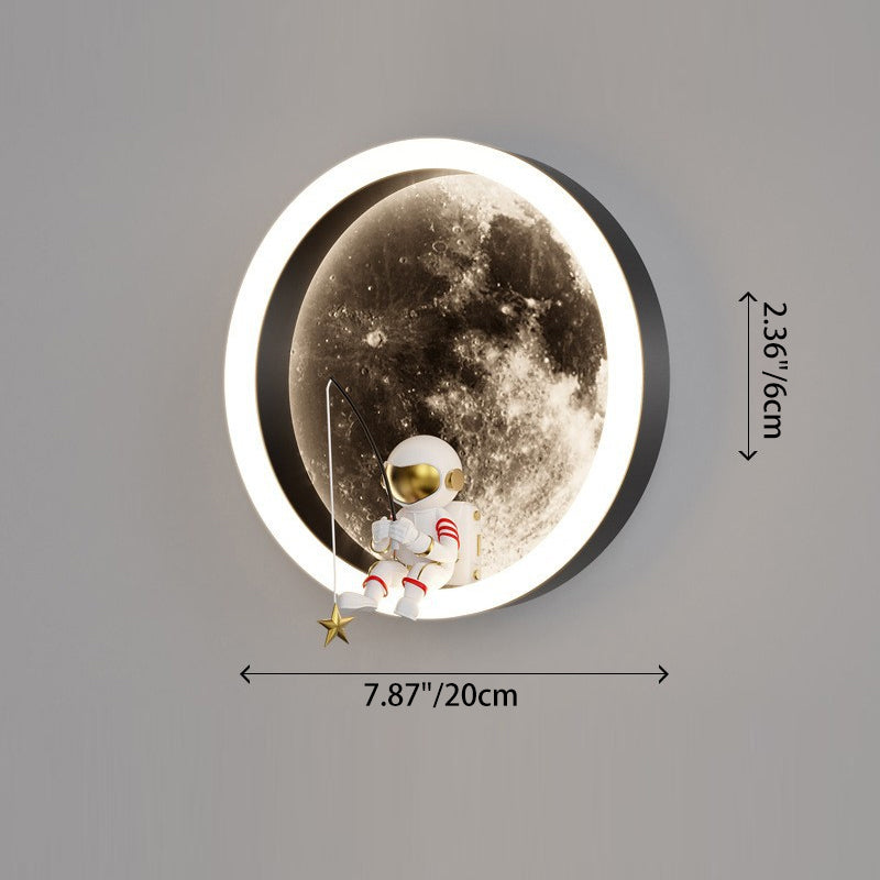 Hardware Acrylic Moon Astronaut Wall Lamp