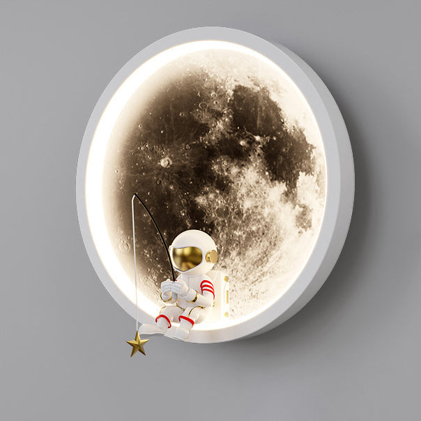 Hardware Acrylic Moon Astronaut Wall Lamp