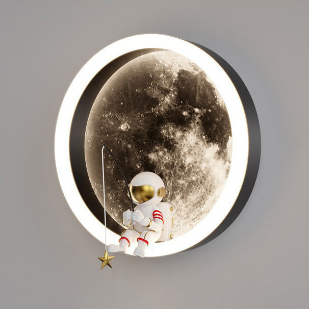 Hardware Acrylic Moon Astronaut Wall Lamp