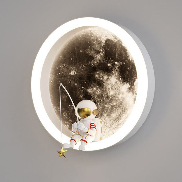Hardware Acrylic Moon Astronaut Wall Lamp