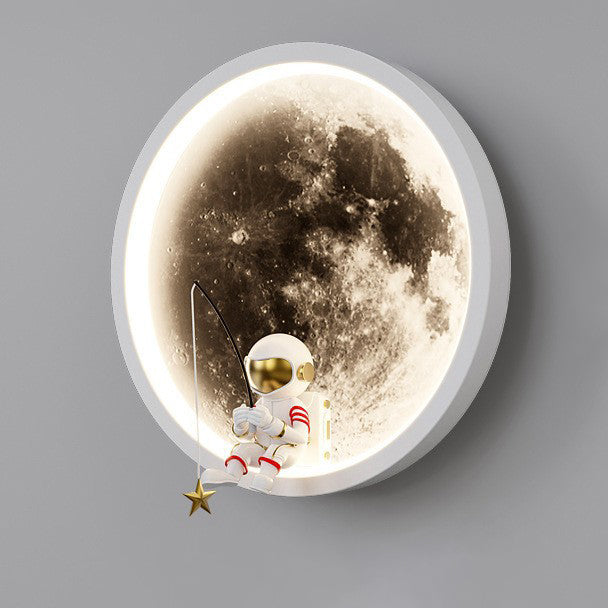 Hardware Acrylic Moon Astronaut Wall Lamp