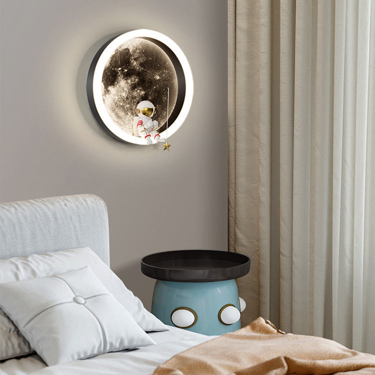 Hardware Acrylic Moon Astronaut Wall Lamp