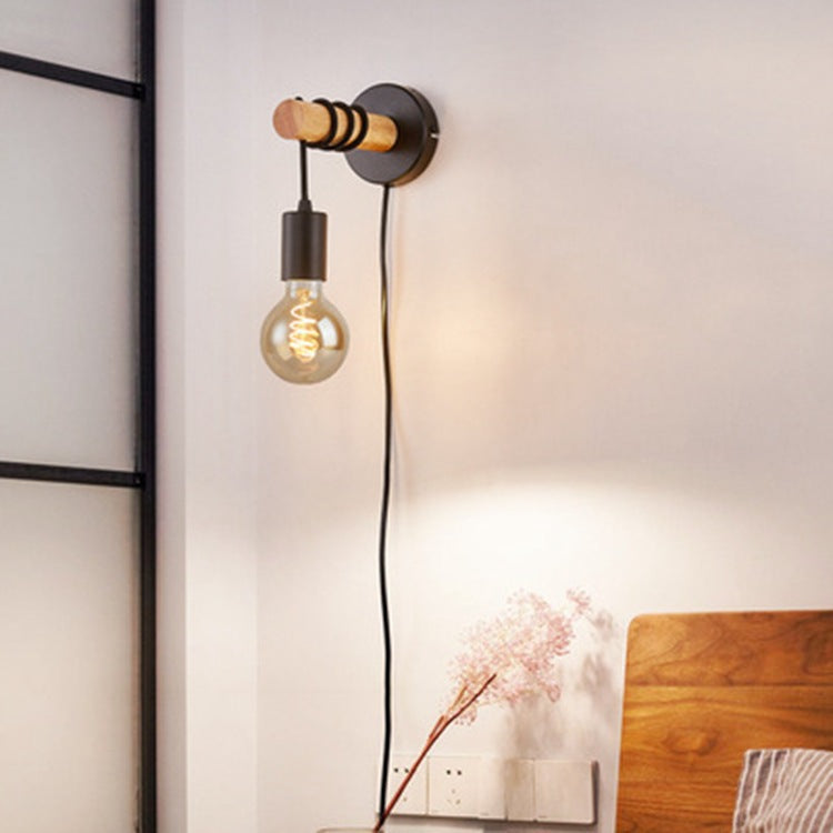 Hardware Solid Wood Arm Wall Lamp
