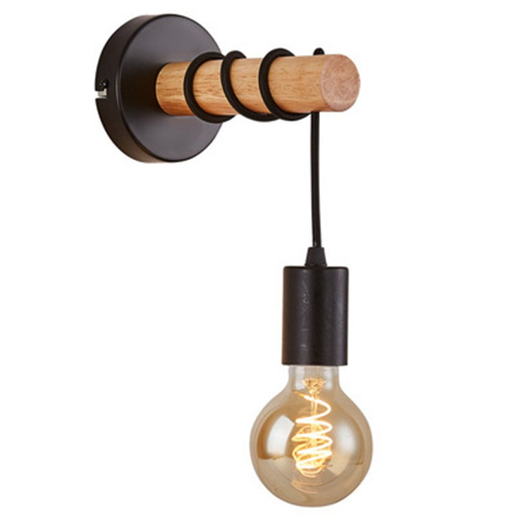 Hardware Solid Wood Arm Wall Lamp