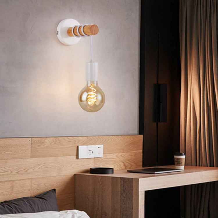 Hardware Solid Wood Arm Wall Lamp