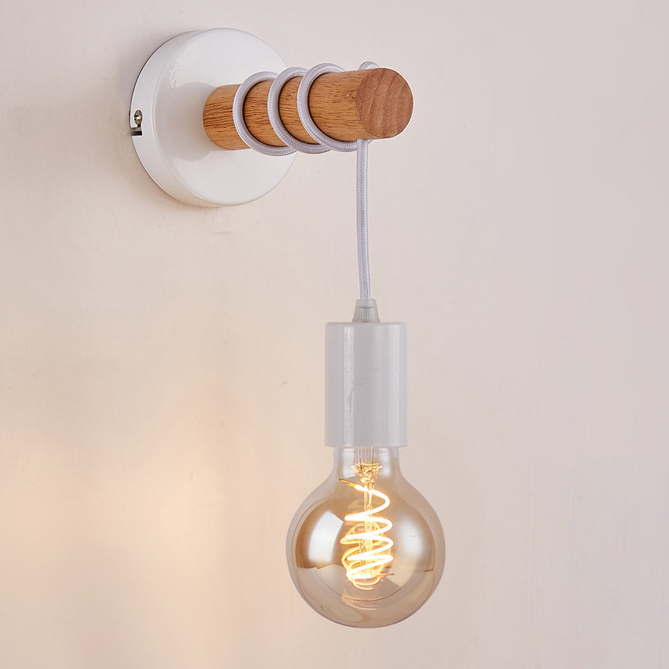 Hardware Solid Wood Arm Wall Lamp
