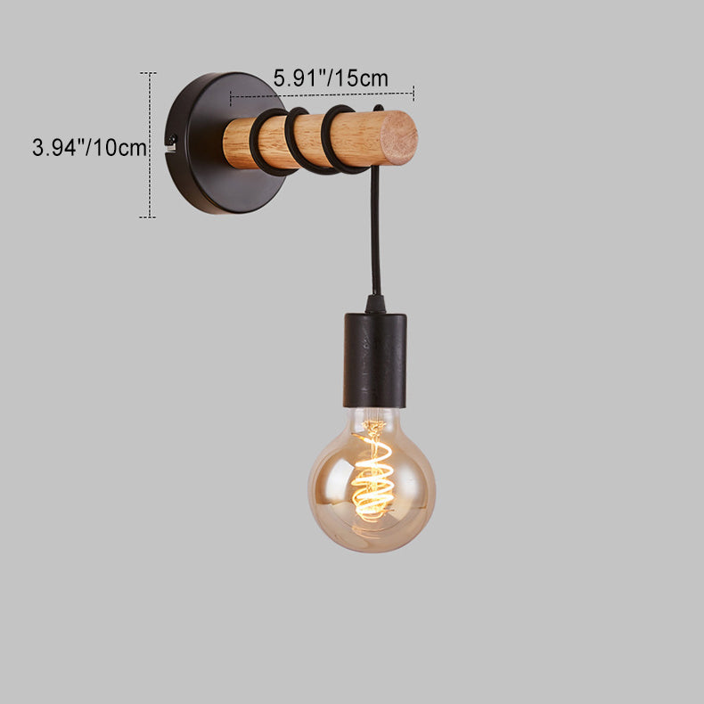 Hardware Solid Wood Arm Wall Lamp