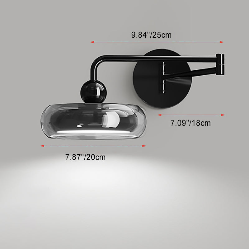 Acrylic Glass Round Displaceable Wall Lamp