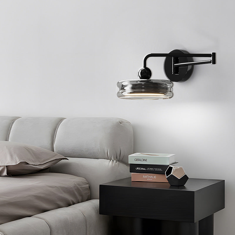 Acrylic Glass Round Displaceable Wall Lamp