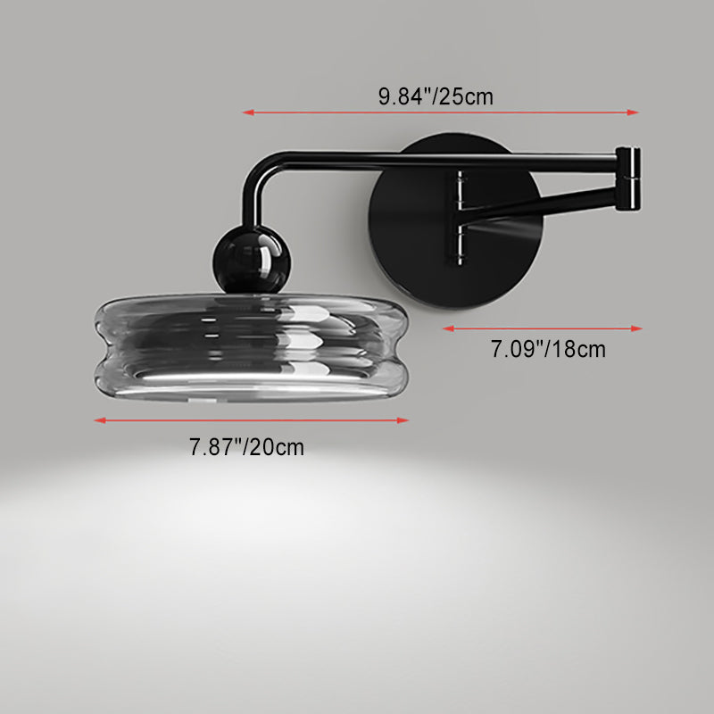 Acrylic Glass Round Displaceable Wall Lamp
