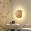 Geometry Circle Wood Grain Wall Lamp