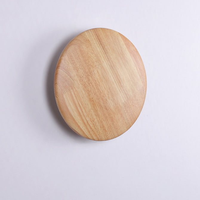 Geometry Circle Wood Grain Wall Lamp