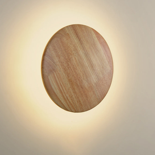 Geometry Circle Wood Grain Wall Lamp