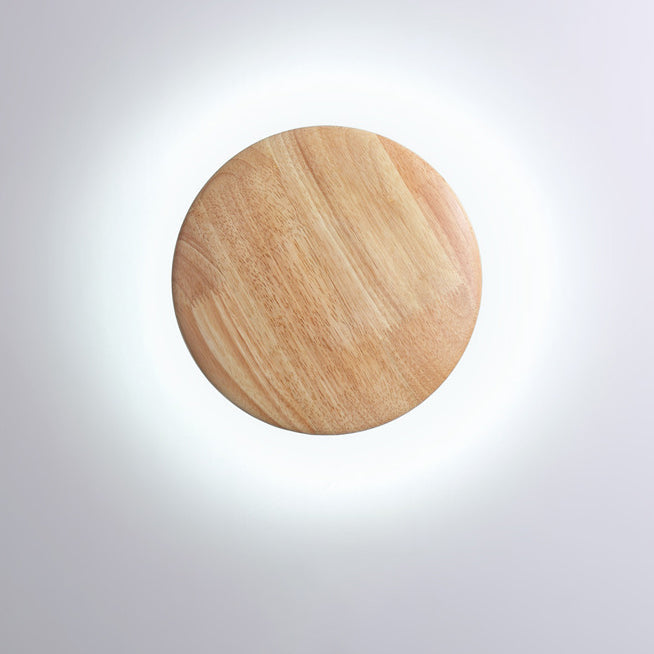 Geometry Circle Wood Grain Wall Lamp