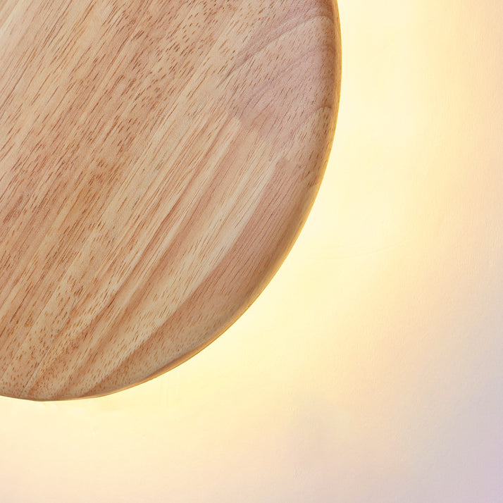 Geometry Circle Wood Grain Wall Lamp