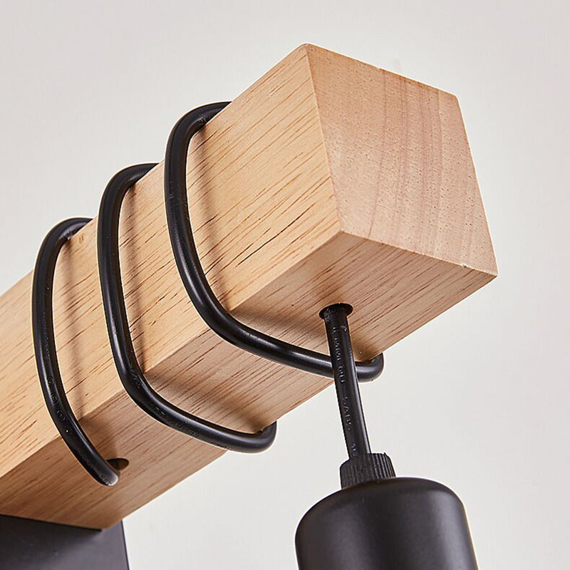 Farmhouse Solid Wood Arm Wall Lamp