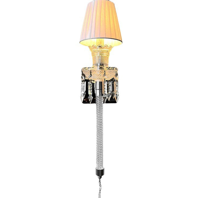 Fabric Round Stainless Steel Wall Lamp