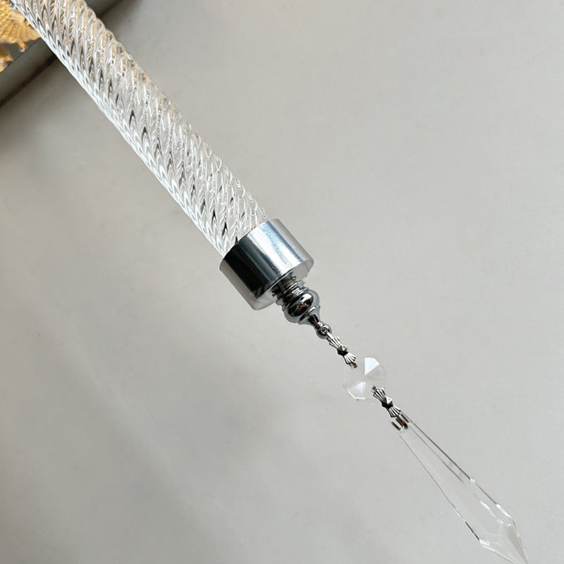 Fabric Round Stainless Steel Wall Lamp