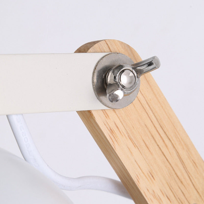 Solid Wood Iron Semicircle Wall Lamp