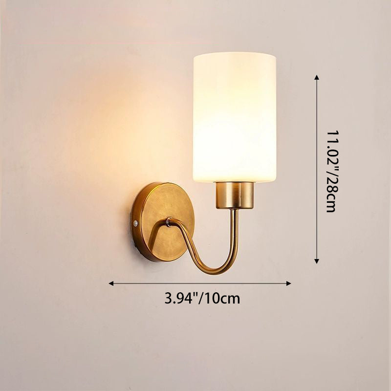 Iron Frame Glass Cylinder Wall Lamp