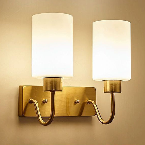 Iron Frame Glass Cylinder Wall Lamp