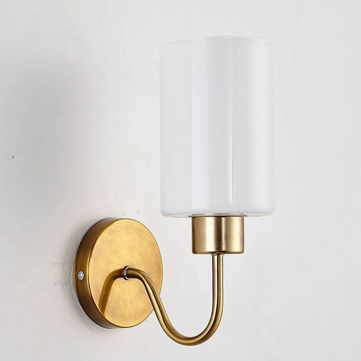 Iron Frame Glass Cylinder Wall Lamp