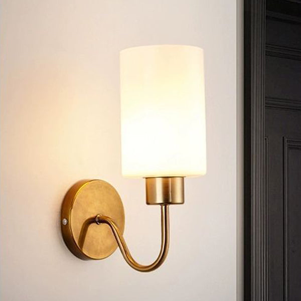 Iron Frame Glass Cylinder Wall Lamp