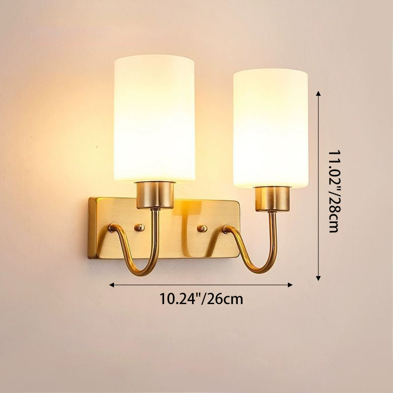 Iron Frame Glass Cylinder Wall Lamp