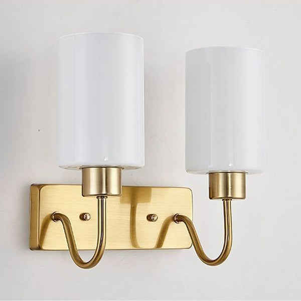 Iron Frame Glass Cylinder Wall Lamp