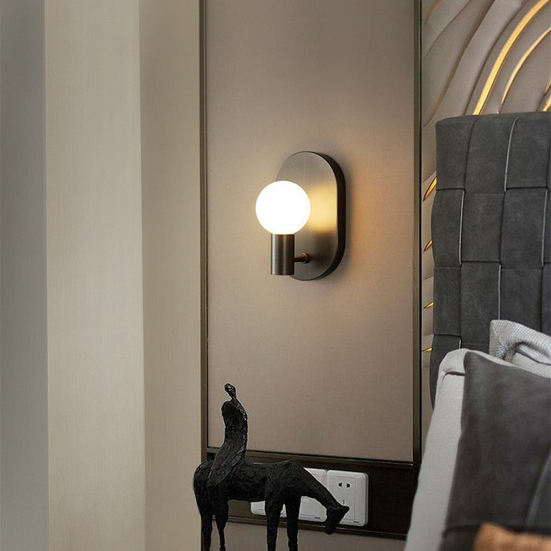 Full Copper Frame Glass Wall Lamp