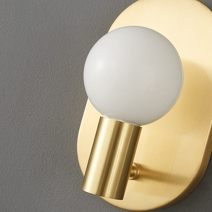 Full Copper Frame Glass Wall Lamp