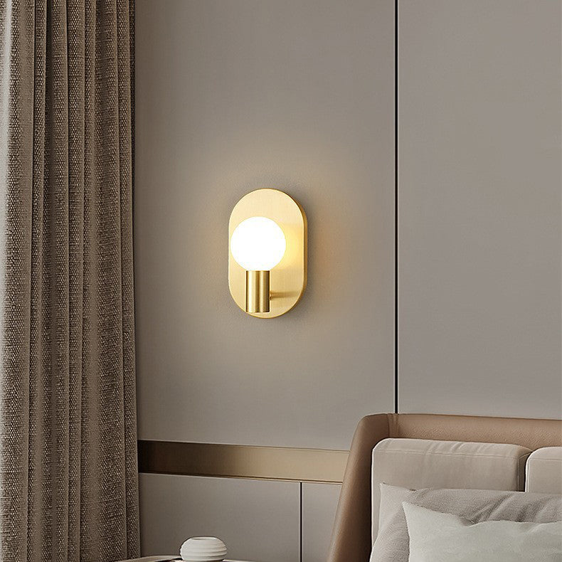Full Copper Frame Glass Wall Lamp