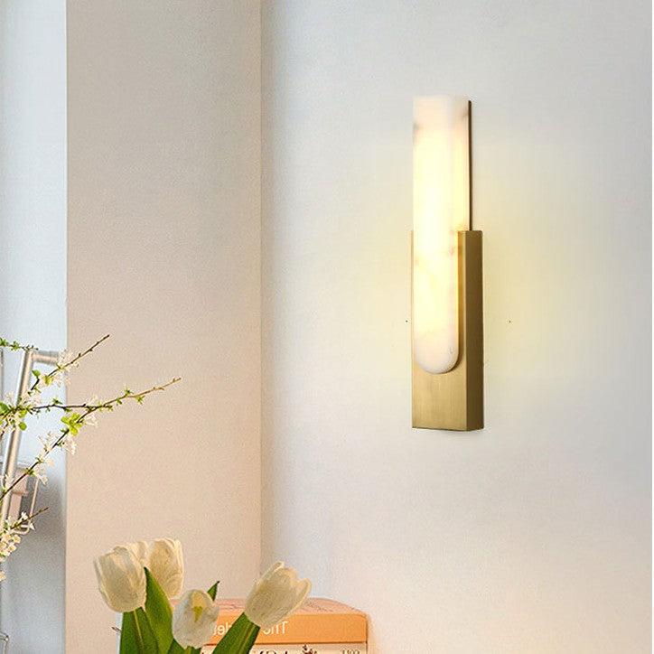 Column Imitation Marble Hardware Wall Lamp