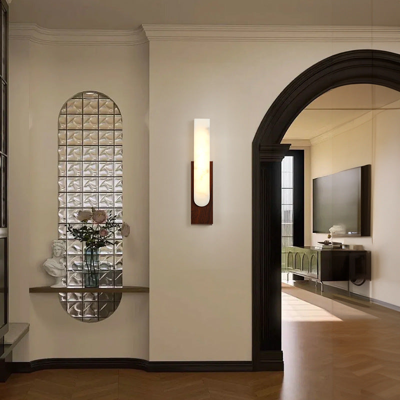 Column Imitation Marble Hardware Wall Lamp