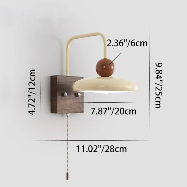 Iron Walnut Wood Grain Wall Lamp