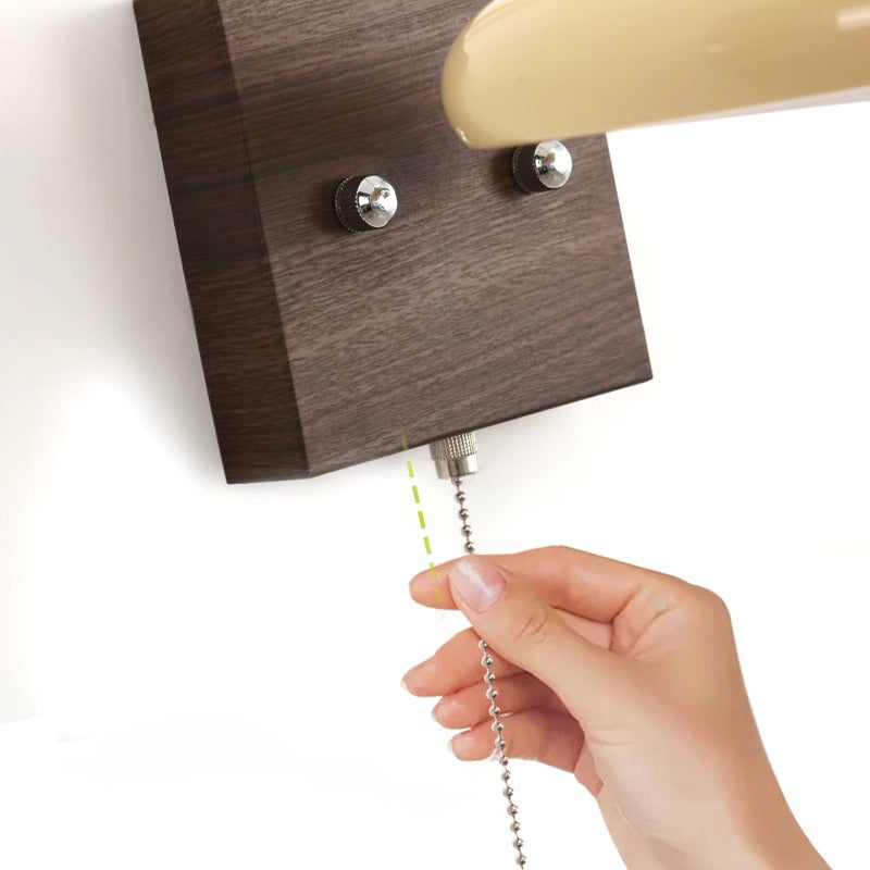 Iron Walnut Wood Grain Wall Lamp