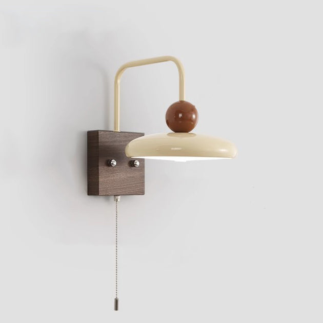 Iron Walnut Wood Grain Wall Lamp