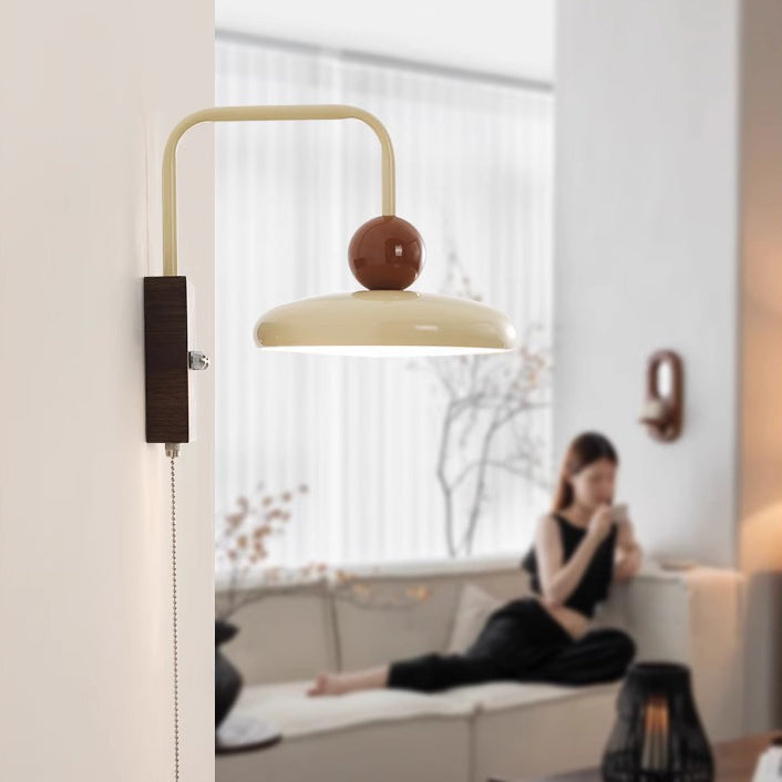 Iron Walnut Wood Grain Wall Lamp
