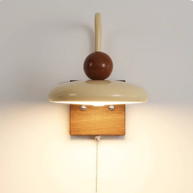Iron Walnut Wood Grain Wall Lamp