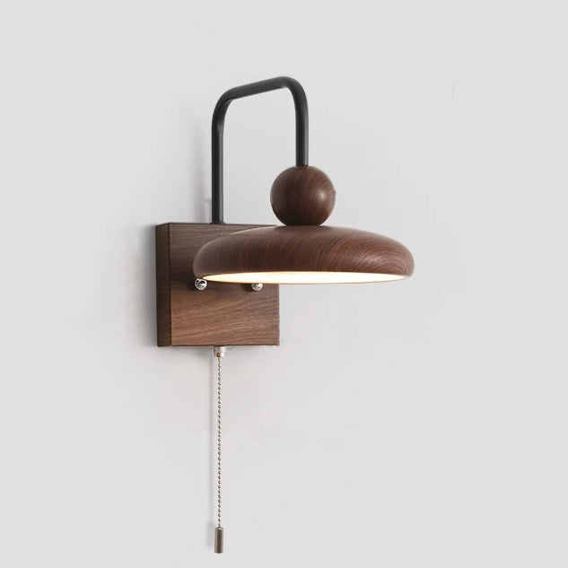 Iron Walnut Wood Grain Wall Lamp