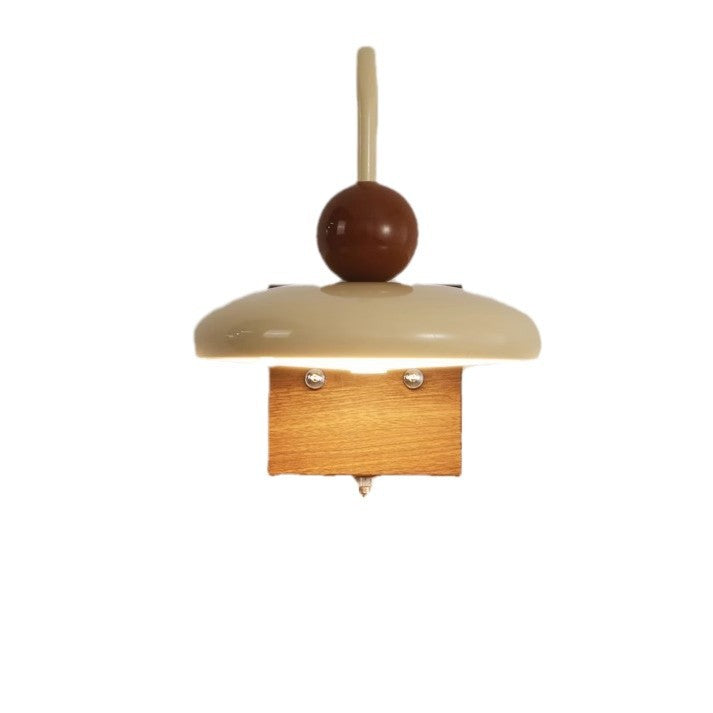 Iron Walnut Wood Grain Wall Lamp